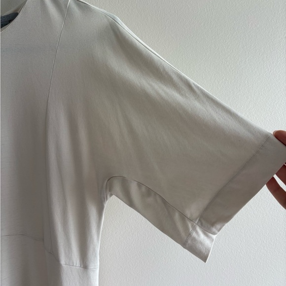 COS Lagenlook Asymmetrical Cream Midi Dress size S Jersey stretch - Picture 4 of 9